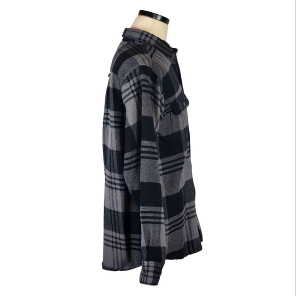 Orvis M Heavy Flannel Shirt Jacket Fleece Lined Cuffs Buffalo Plaid Shacket - Picture 10 of 14